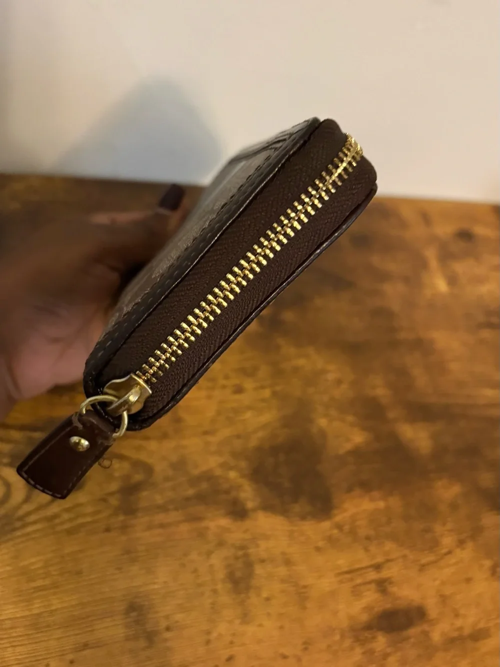 Vintage Coach Heritage Signature Stripe Zip Around Wallet